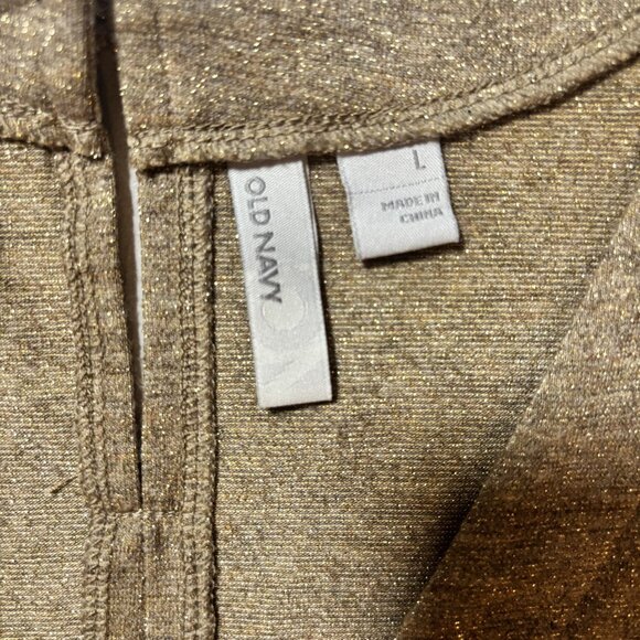 Old Navy Womens Large Cap Sleeve V-Neck Gold Shift Dress - Picture 3 of 9